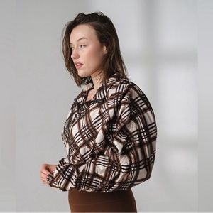 Balance Athletica (Vitality) Ethos Jacket - Cocoa Plaid, Medium